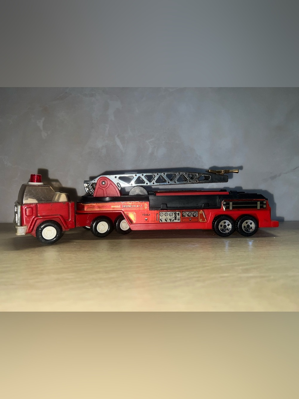 Vintage 1989 Buddy L Fire Engine Co. No. 7 Ladder Truck